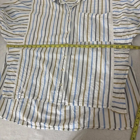 Anthropologie Pilcro Painter Buttondown Striped Oversized Shirt Size Large - Picture 14 of 14